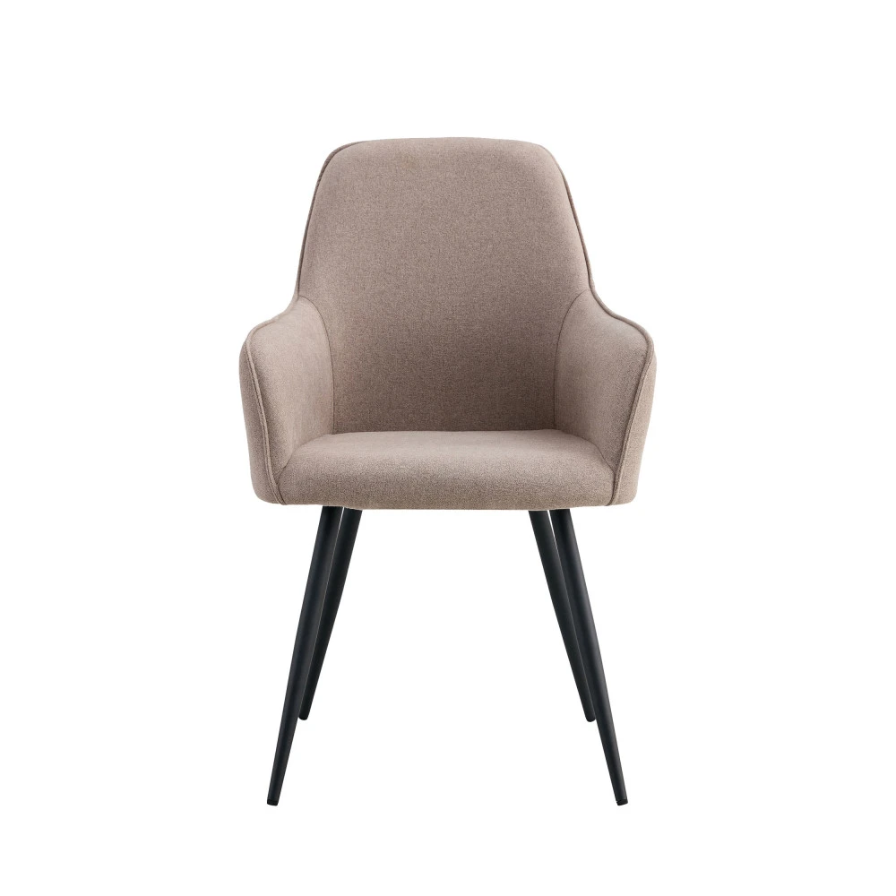 HARBO Lot De 2 Fauteuils De Table En Tissu Et Métal 4 HARBO Lot De 2 Fauteuils De Table En Tissu Et Métal – Image 2