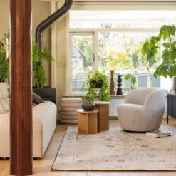 LINA Lot De 2 Tables D'appoint Rondes En Bois