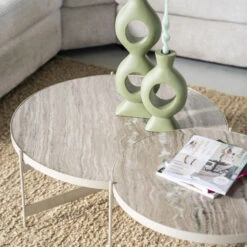 SIB Lot De 2 Tables Basses Rondes En Marbre Et Métal -Meubles Soldes Magasin lot de 2 tables basses rondes en marbre et metal by boo sib 5