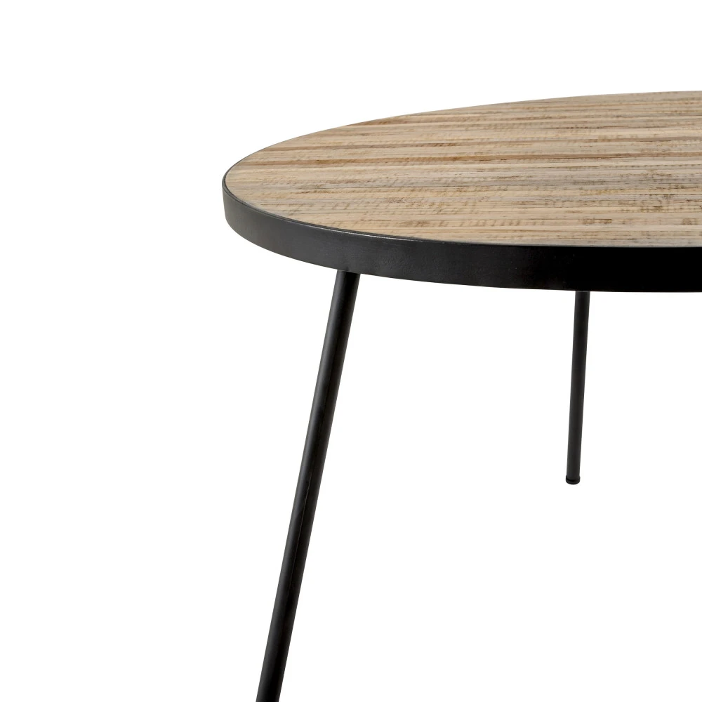 TARAKAN Lot De 2 Tables Basses Rondes En Teck Recyclé Et Métal ø74-58cm 6 TARAKAN Lot De 2 Tables Basses Rondes En Teck Recyclé Et Métal ø74-58cm – Image 4