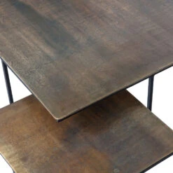 OLAN Lot De 2 Tables D'appoint En Métal -Meubles Soldes Magasin lot de 2 tables d appoint metal olan woood 5