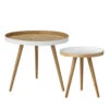CAPPUCCINO 2 Tables D'appoint En Bois -Meubles Soldes Magasin lot de 2 tables d apppoint en bambou cappuccino