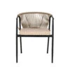 NAPOLI Lot De 4 Chaises De Jardin En Acier Et Corde -Meubles Soldes Magasin lot de 4 chaises de jardin en acier et corde house nordic napoli