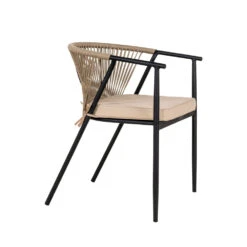 NAPOLI Lot De 4 Chaises De Jardin En Acier Et Corde -Meubles Soldes Magasin lot de 4 chaises de jardin en acier et corde house nordic napoli 2