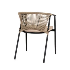 NAPOLI Lot De 4 Chaises De Jardin En Acier Et Corde -Meubles Soldes Magasin lot de 4 chaises de jardin en acier et corde house nordic napoli 3