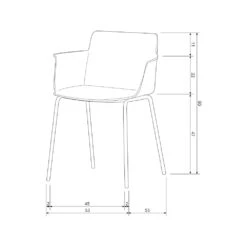 FOPPE Lot De 4 Fauteuils De Table En Plastique Et Métal 17 FOPPE Lot De 4 Fauteuils De Table En Plastique Et Métal -Meubles Soldes Magasin lot de 4 fauteuils de table plastique metal woood foppe 7