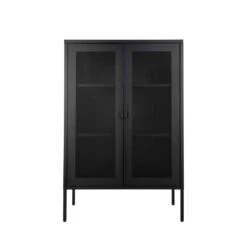 MELBOURNE Vaisselier En Métal Avec Portes Grillagées -Meubles Soldes Magasin melbourne vaisselier metal portes grillagees house nordic 1