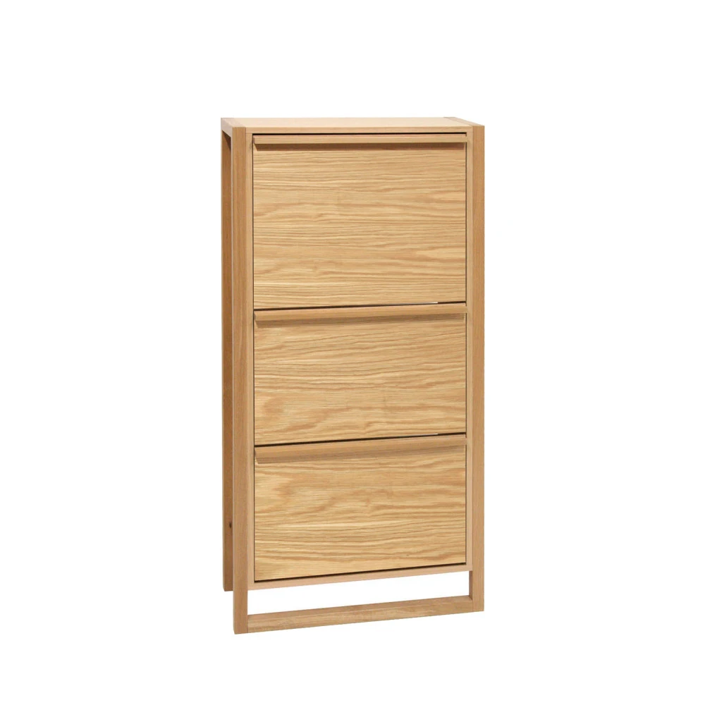 NEWEST Meuble à Chaussures 3 Compartiments En Bois H138cm 4 NEWEST Meuble à Chaussures 3 Compartiments En Bois H138cm – Image 2