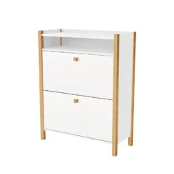 HANNOVER Meuble à Chaussures En Bois 2 Portes -Meubles Soldes Magasin meuble chaussures bois 2 portes woodman hannover 2