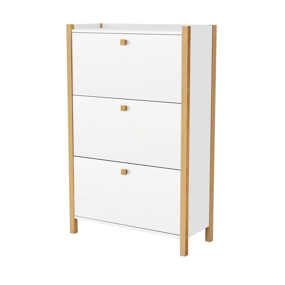 HANNOVER Meuble à Chaussures En Bois 3 Portes 5 HANNOVER Meuble à Chaussures En Bois 3 Portes – Image 3