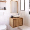TACIANA Meuble De Salle De Bain 1 Porte En Bois L60cm -Meubles Soldes Magasin meuble de salle de bain 1 porte en bois l60cm kave home taciana