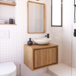 TACIANA Meuble De Salle De Bain 1 Porte En Bois L60cm