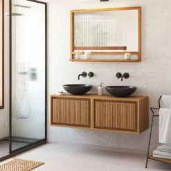 TACIANA Meuble De Salle De Bain 1 Porte En Bois L60cm -Meubles Soldes Magasin meuble de salle de bain 1 porte en bois l60cm kave home taciana 7