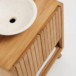 KUVENI Meuble De Salle De Bain 2 Portes, 1 Niches En Bois L70cm -Meubles Soldes Magasin meuble de salle de bain 2 portes 1 niches bois l70cm kave home kuveni 3