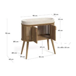 ROKIA Meuble De Salle De Bain 2 Portes En Bois Avec Vasque En Terrazzo 90x80cm -Meubles Soldes Magasin meuble de salle de bain 2 portes bois vasque terrazzo 90x80cm kave home rokia 8
