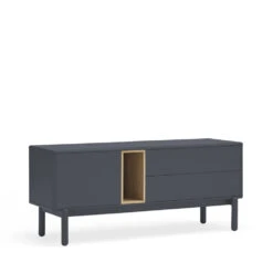 CORVO Meuble Tv 1 Porte 1 Niche Et Tiroir En Bois L140cm -Meubles Soldes Magasin meuble tv 1 porte 1 niche tiroir bois l140cm teulat corvo 2