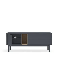 CORVO Meuble Tv 1 Porte 1 Niche Et Tiroir En Bois L140cm -Meubles Soldes Magasin meuble tv 1 porte 1 niche tiroir bois l140cm teulat corvo 3