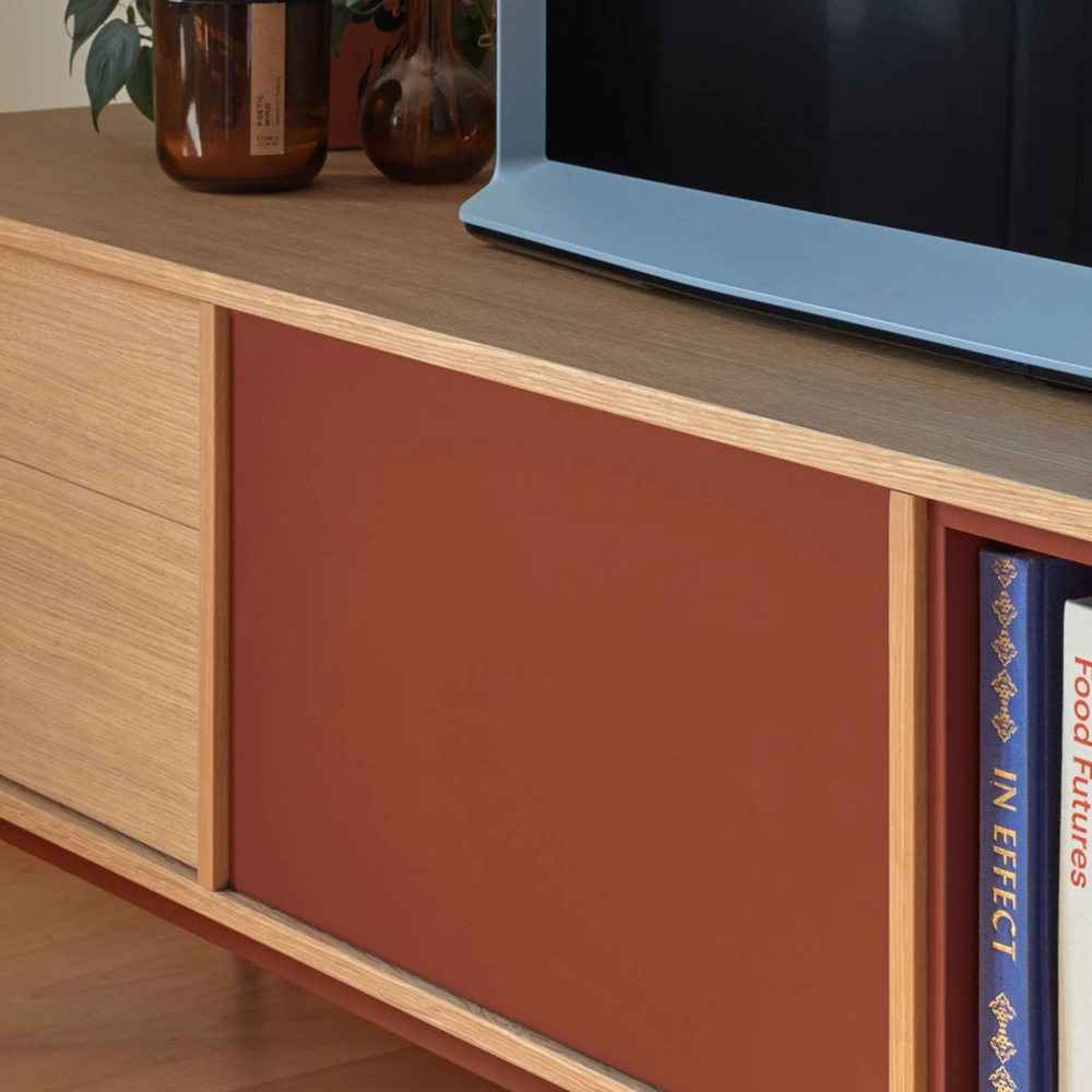 YOKO Meuble Tv 1 Porte 2 Tiroirs En Bois L180cm 11 YOKO Meuble Tv 1 Porte 2 Tiroirs En Bois L180cm – Image 9