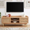BOMBONG Meuble TV 1 Porte 2 Tiroirs En Bois Et Cannage L160cm 1 BOMBONG Meuble TV 1 Porte 2 Tiroirs En Bois Et Cannage L160cm -Meubles Soldes Magasin meuble tv 1 porte 2 tiroirs en bois et cannage l160cm bombong