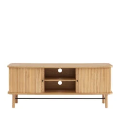 MATI Meuble TV 2 Portes 2 Niches En Bois L150cm -Meubles Soldes Magasin meuble tv 2 portes 2 niches bois l150cm mati 1