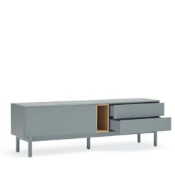 CORVO Meuble Tv 2 Portes 2 Tiroirs En Bois L180cm -Meubles Soldes Magasin meuble tv 2 portes 2 tiroirs bois l180cm teulat corvo 2