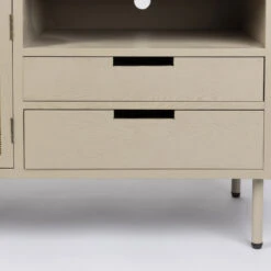 AMAYA Meuble Tv 2 Portes, 2 Tiroirs En Bois Et Métal -Meubles Soldes Magasin meuble tv 2 portes 2 tiroirs bois metal amaya 3