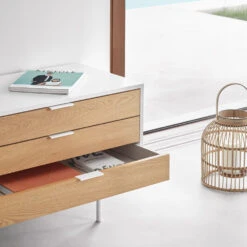 SIERRA Meuble TV 2 Portes, 3 Tiroirs En Bois L180cm -Meubles Soldes Magasin meuble tv 2 portes 3 tiroirs bois l180cm sierra teulat 6