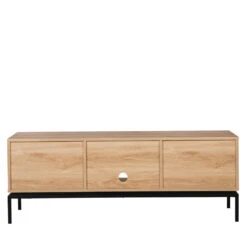 KROKOM Meuble TV 2 Portes En Bois Et Métal L150cm -Meubles Soldes Magasin meuble tv 2 portes bois metal l150cm drawer krokom 4