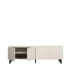 MILLER Meuble TV 4 Portes En Bois L181cm -Meubles Soldes Magasin meuble tv 4 portes bois l181cm miller woood 3