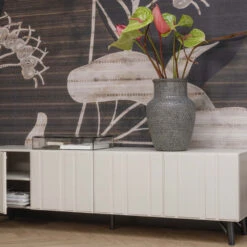 MILLER Meuble TV 4 Portes En Bois L181cm -Meubles Soldes Magasin meuble tv 4 portes bois l181cm miller woood 6