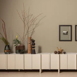 BASU Meuble TV 4 Portes En Bois L200cm