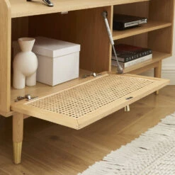 BOMBONG Meuble Tv D'angle En Bois Et Cannage L120cm 17 BOMBONG Meuble Tv D'angle En Bois Et Cannage L120cm -Meubles Soldes Magasin meuble tv angle bois cannage l120cm bombong 6