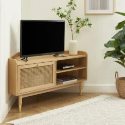 BOMBONG Meuble Tv D'angle En Bois Et Cannage L120cm 18 BOMBONG Meuble Tv D'angle En Bois Et Cannage L120cm -Meubles Soldes Magasin meuble tv angle bois cannage l120cm bombong 7