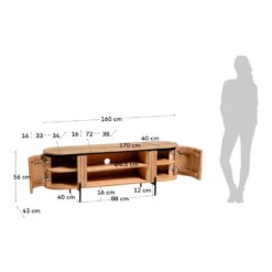LAFABA Meuble TV En Bois 160x55cm -Meubles Soldes Magasin meuble tv bois 160x55cm lafaba 7