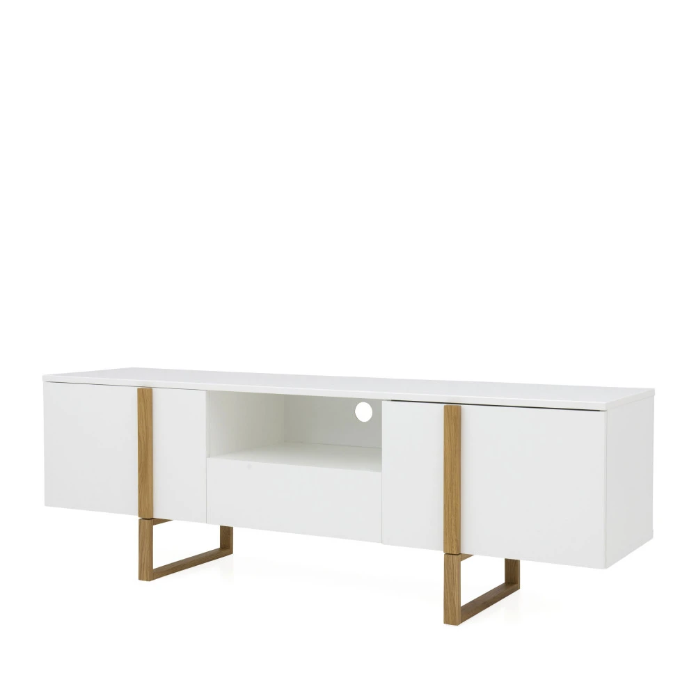 BIRKA Meuble TV En Bois 2 Portes 1 Tiroir L177cm 4 BIRKA Meuble TV En Bois 2 Portes 1 Tiroir L177cm – Image 2