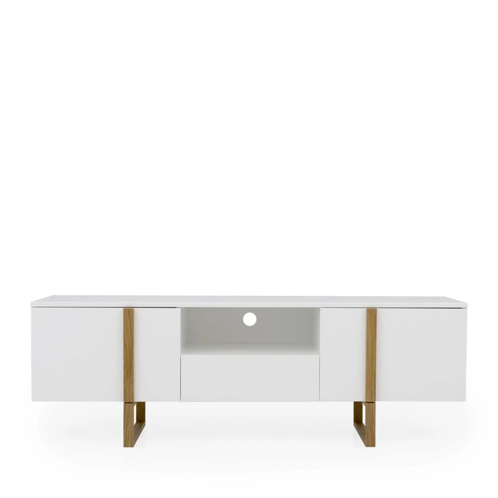 BIRKA Meuble TV En Bois 2 Portes 1 Tiroir L177cm 3 BIRKA Meuble TV En Bois 2 Portes 1 Tiroir L177cm