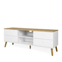 DOT Meuble TV En Bois 4 Tiroirs L162cm -Meubles Soldes Magasin meuble tv bois 4 tiroirs l162cm tenzo dot 2