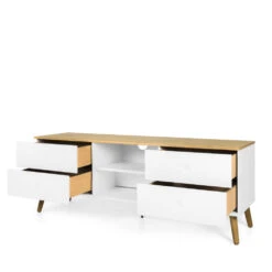 DOT Meuble TV En Bois 4 Tiroirs L162cm -Meubles Soldes Magasin meuble tv bois 4 tiroirs l162cm tenzo dot 4