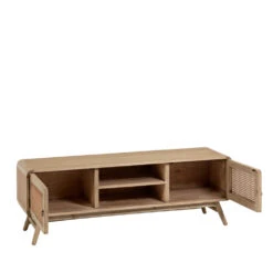 JARABACOA Meuble TV En Bois Et Cannage -Meubles Soldes Magasin meuble tv bois cannage jarabacoa 3