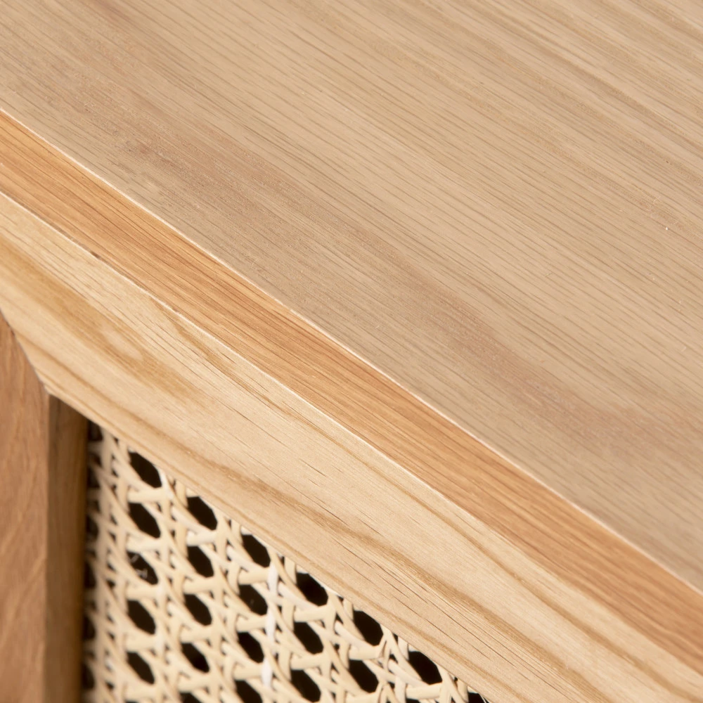 HOGARN Meuble TV Design 2 Portes Bois Et Cannage 8 HOGARN Meuble TV Design 2 Portes Bois Et Cannage – Image 6