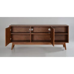 STRÖM Meuble TV Design 2 Portes Teinté Noyer -Meubles Soldes Magasin meuble tv design 2 portes teinte noyer strom 2