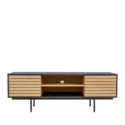 STRIPE Meuble TV Design En Bois Et Métal -Meubles Soldes Magasin meuble tv design bois metal woodman stripe 1