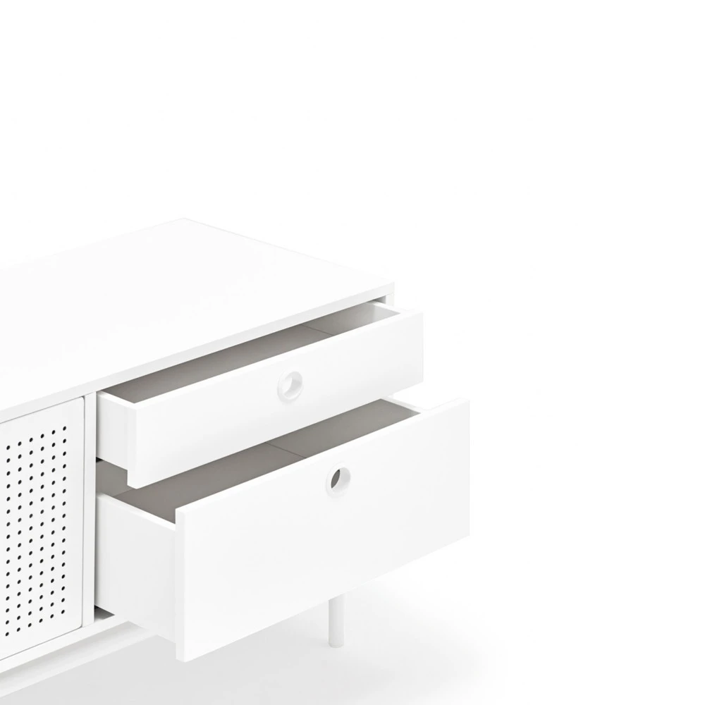 PUNTO Meuble Tv En Bois 2 Portes 4 Tirroirs L180cm 9 PUNTO Meuble Tv En Bois 2 Portes 4 Tirroirs L180cm – Image 7