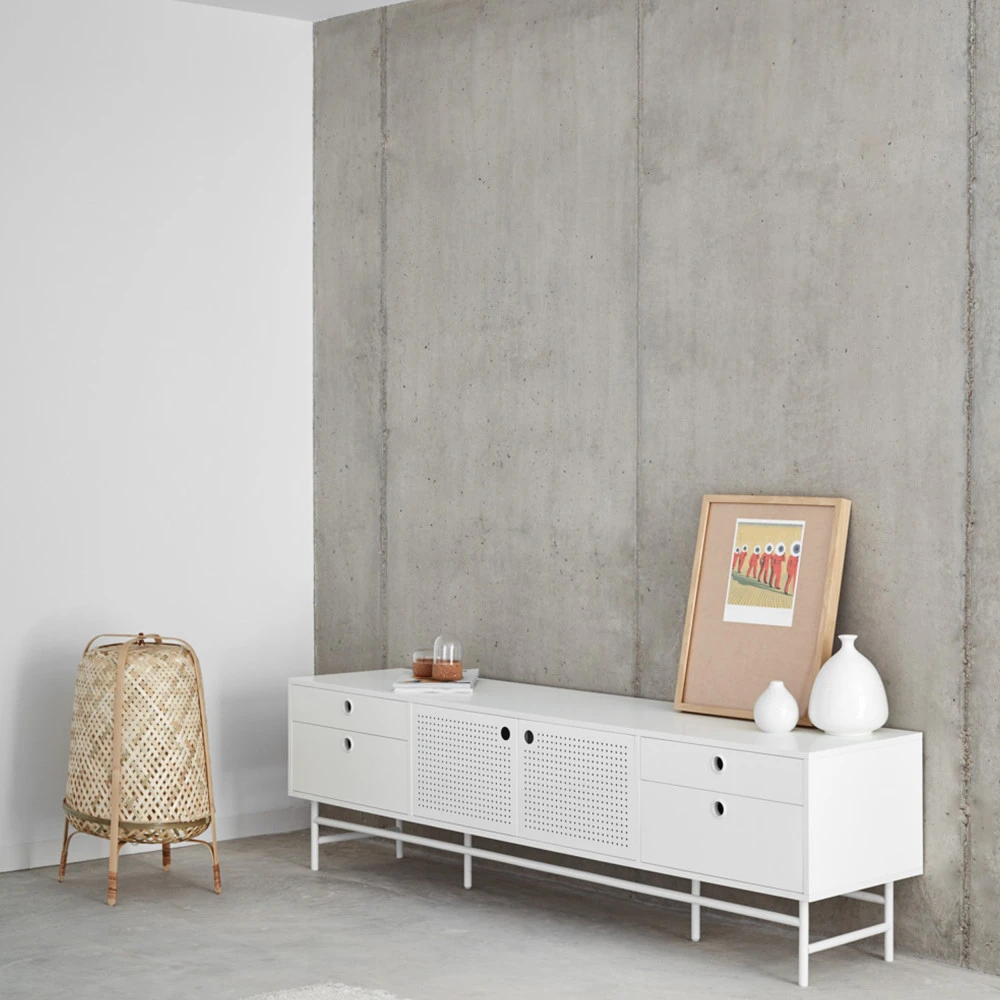 PUNTO Meuble Tv En Bois 2 Portes 4 Tirroirs L180cm 11 PUNTO Meuble Tv En Bois 2 Portes 4 Tirroirs L180cm – Image 9