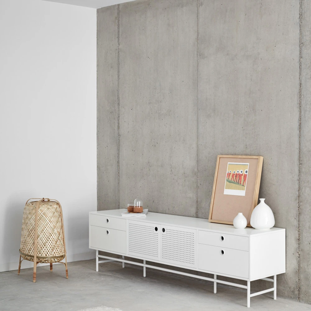 PUNTO Meuble Tv En Bois 2 Portes 4 Tirroirs L180cm 3 PUNTO Meuble Tv En Bois 2 Portes 4 Tirroirs L180cm