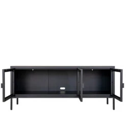 BRISBANE Meuble TV En Verre Et Métal L130cm -Meubles Soldes Magasin meuble tv verre metal l130cm house nordic brisbane 2