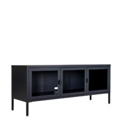 BRISBANE Meuble TV En Verre Et Métal L130cm -Meubles Soldes Magasin meuble tv verre metal l130cm house nordic brisbane 3