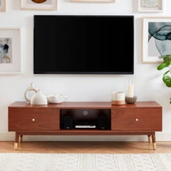 GRUDE Meuble TV Vintage En Bois