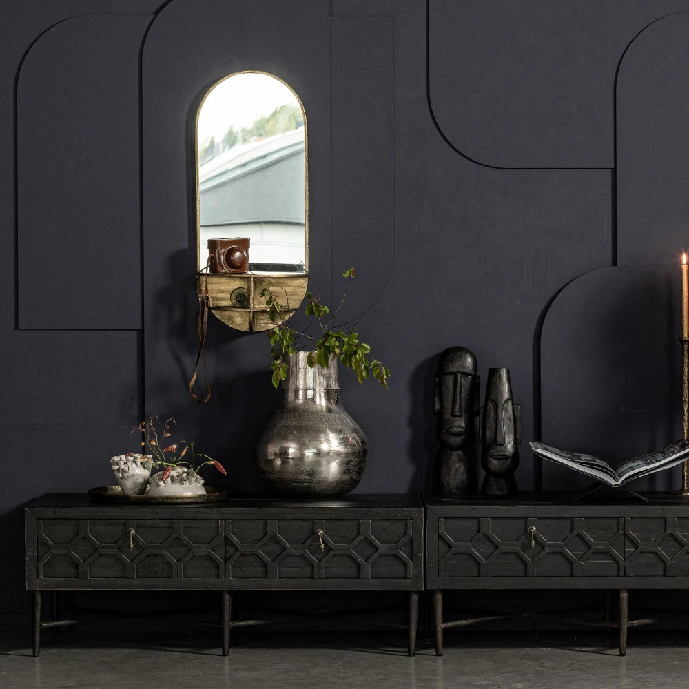 LOOK Miroir Ovale Avec étagère En Laiton 3 LOOK Miroir Ovale Avec étagère En Laiton