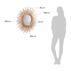 CISLA Miroir Soleil En Rotin -Meubles Soldes Magasin miroir soleil rotin cisla 5